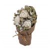 white roses bouquet in paper wrap 7 5cm x 5 5cm x 13cm