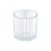 clear striped glass candle holder dia 7cm x 6 5cm