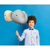 107599 1 foliovy 3d balon matny sivy slon 63 x 50 cm