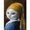 Maľovanie podľa čísel - Mačka s perlovou náušnicou art_selena_ua 30 x 40 cm