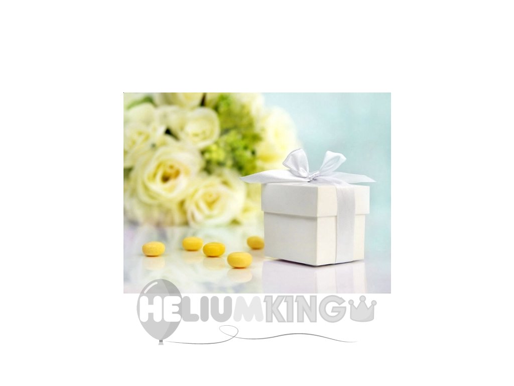 Pikčaste škatlice - bela s pentjo 10 kosov