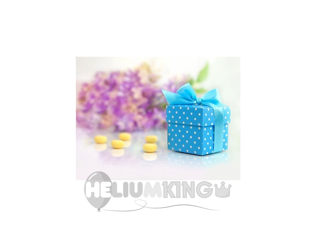 Pikčaste škatlice - modra s pentljlo 10 kosov