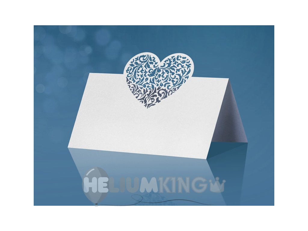 Kartica z imenom z izrezljanim srcem - Ornament 10 kosov