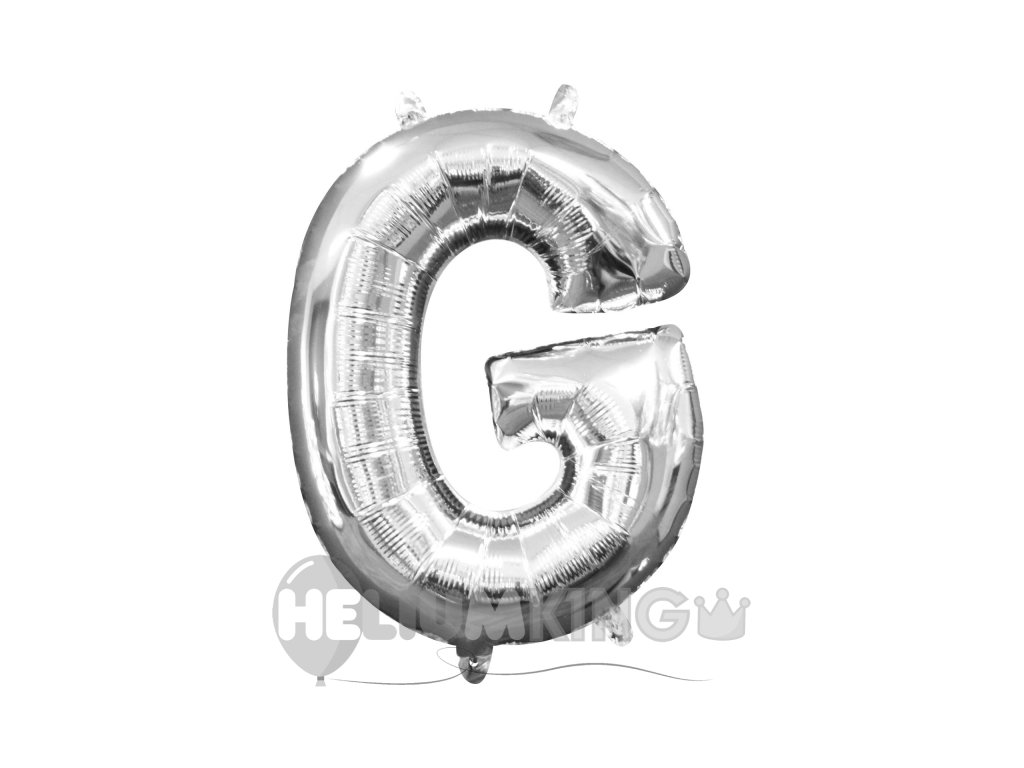 Balon iz folije Mini - črka G 33 cm srebro
