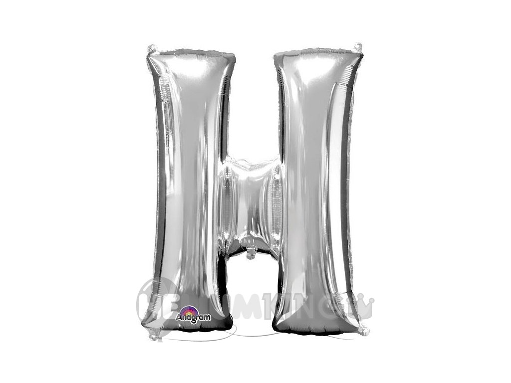 Balon iz folije Mini - črka H 33 cm srebro