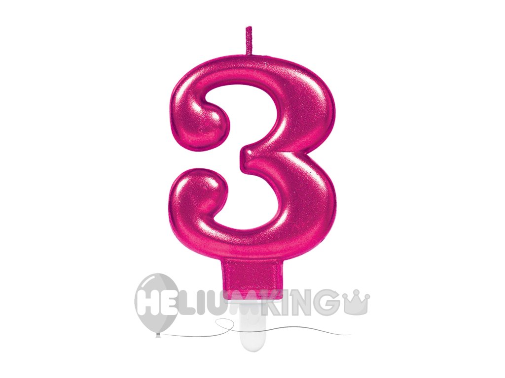 Rojstnodnevna sveča 3 magenta