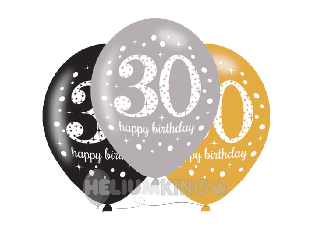 Baloni iz lateksa številka rojstnega dne 30 - 6 kos