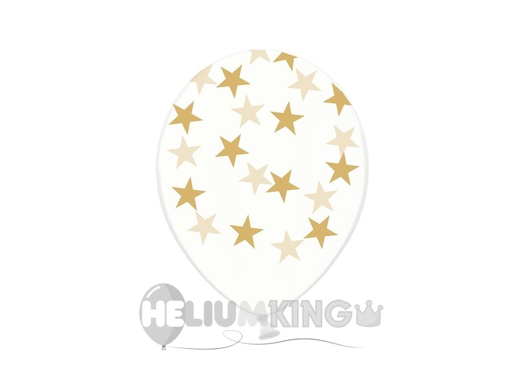 Balon- prosojen z zlatimi zvezdami