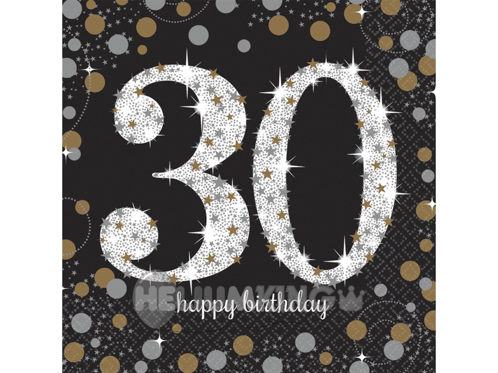 Prtički 30.rojstni dan - svetleče zlata 33 x 33 cm