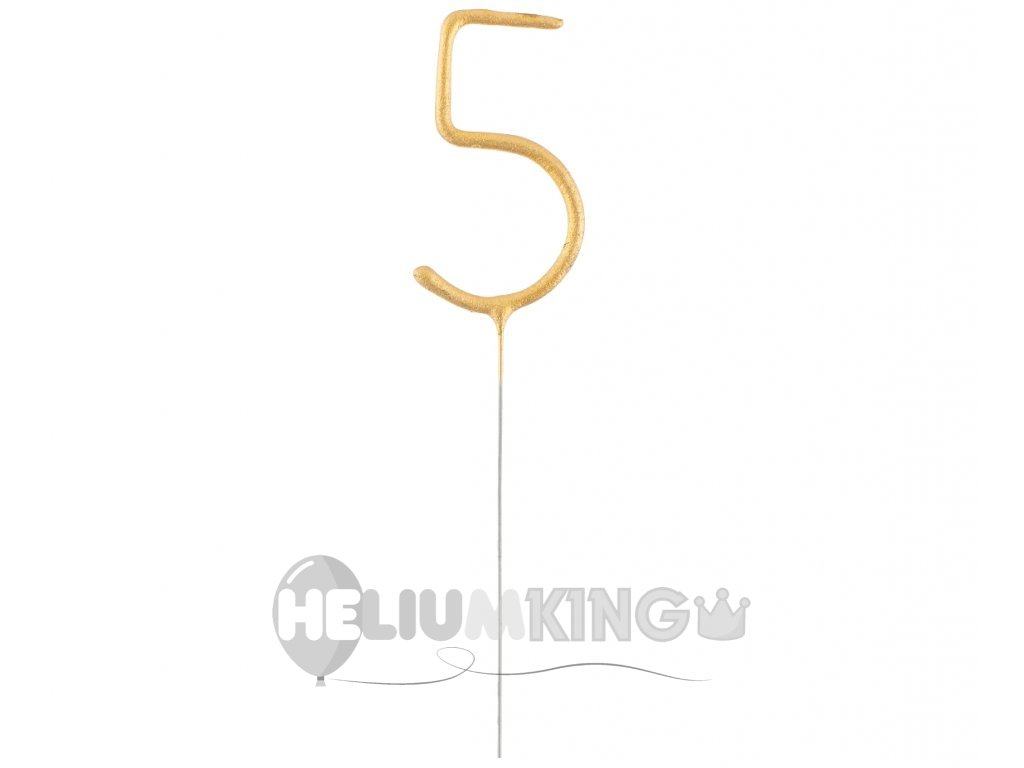 Hladne iskre v obliki zlatega števila 5