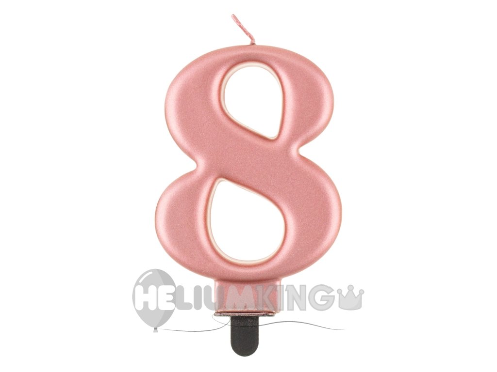 Rojstnodnevna sveča 8 rožnato zlata