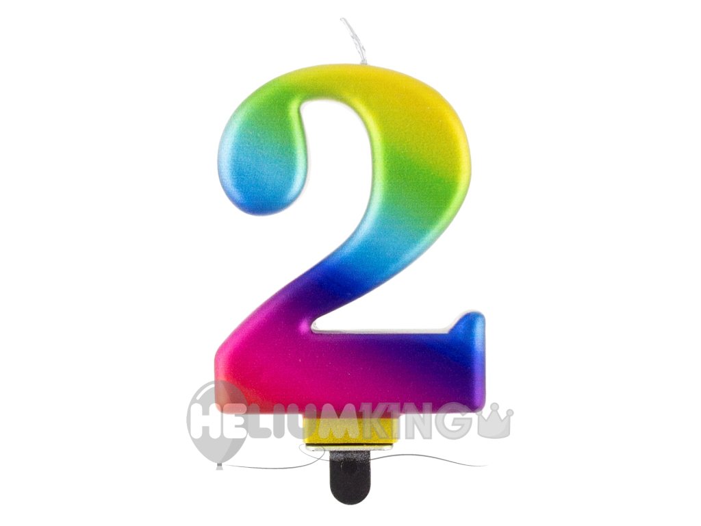 Rojstnodnevna sveča 2 mavrična