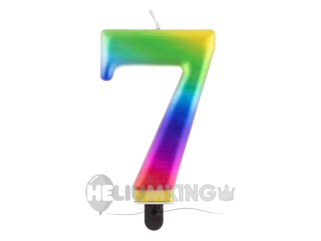 Rojstnodnevna sveča 7 mavrična