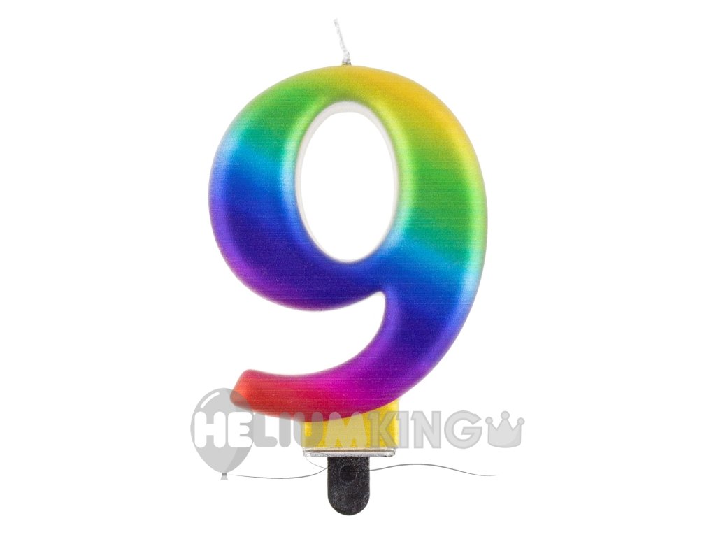 Rojstnodnevna sveča 9 mavrična