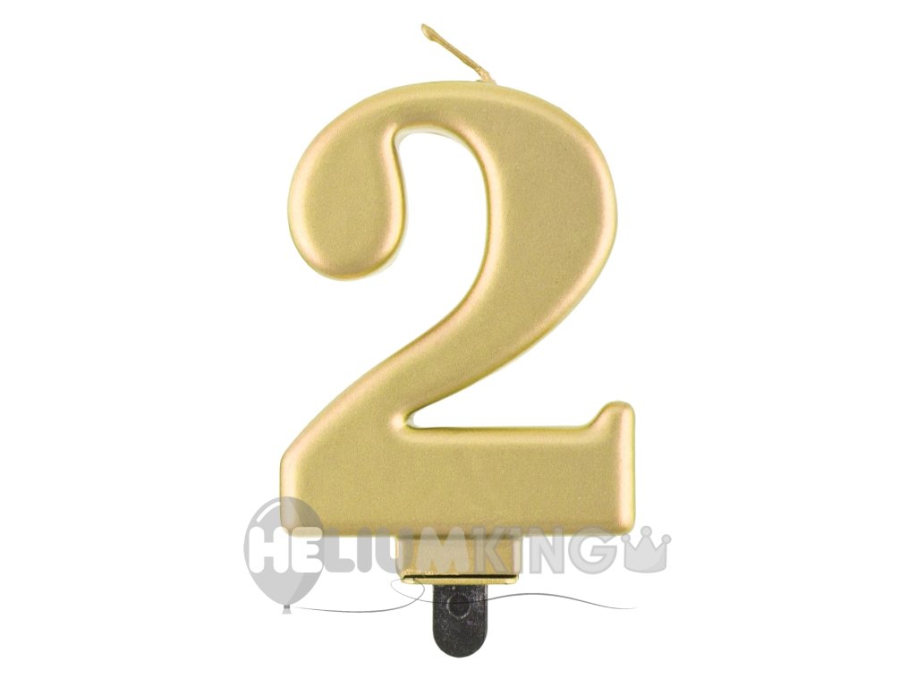 Rojstnodnevna sveča 2 kovinsko - zlata