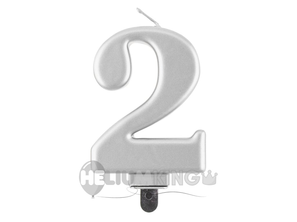 Rojstnodnevna sveča 2 kovinsko - srebrna