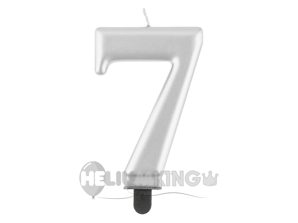Rojstnodnevna sveča 7 kovinsko - srebrna