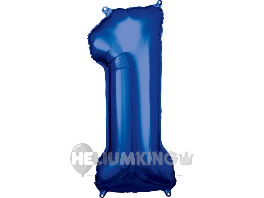 Balon iz folije za rojstni dan številka 1 modra 86 cm