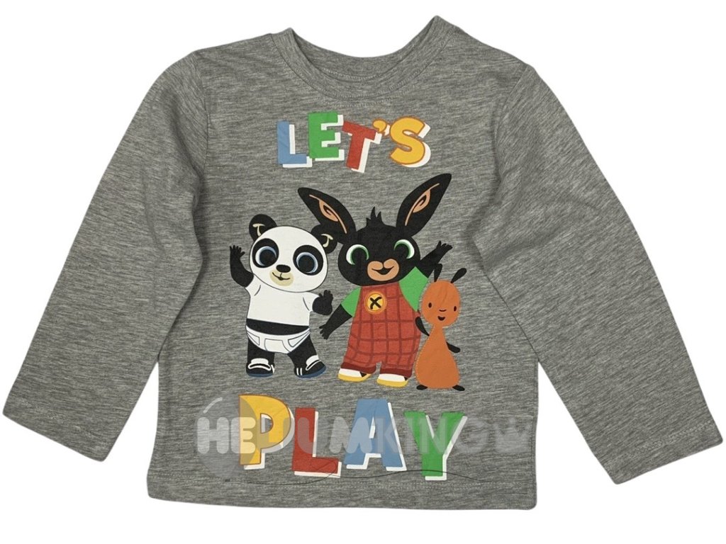 Otroška majica z dolgimi rokavi  - Bing siva