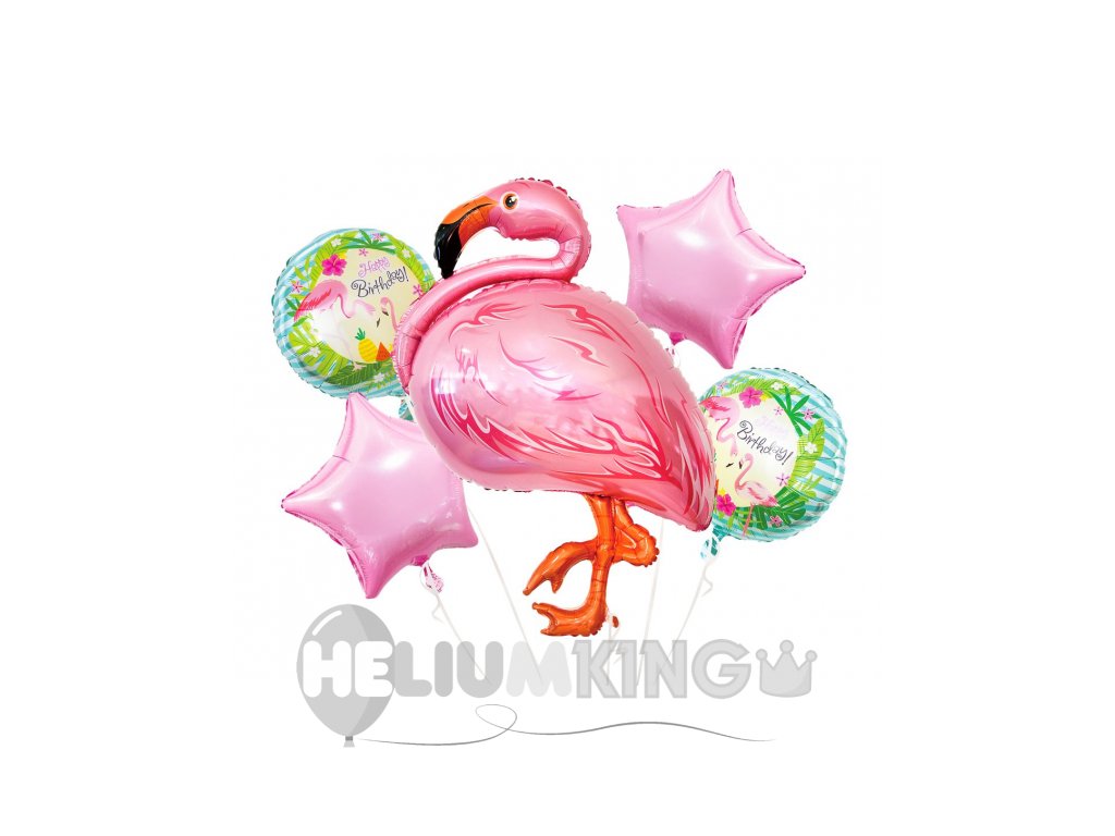 Šopek iz balonov - Happy Birthday Flamingo