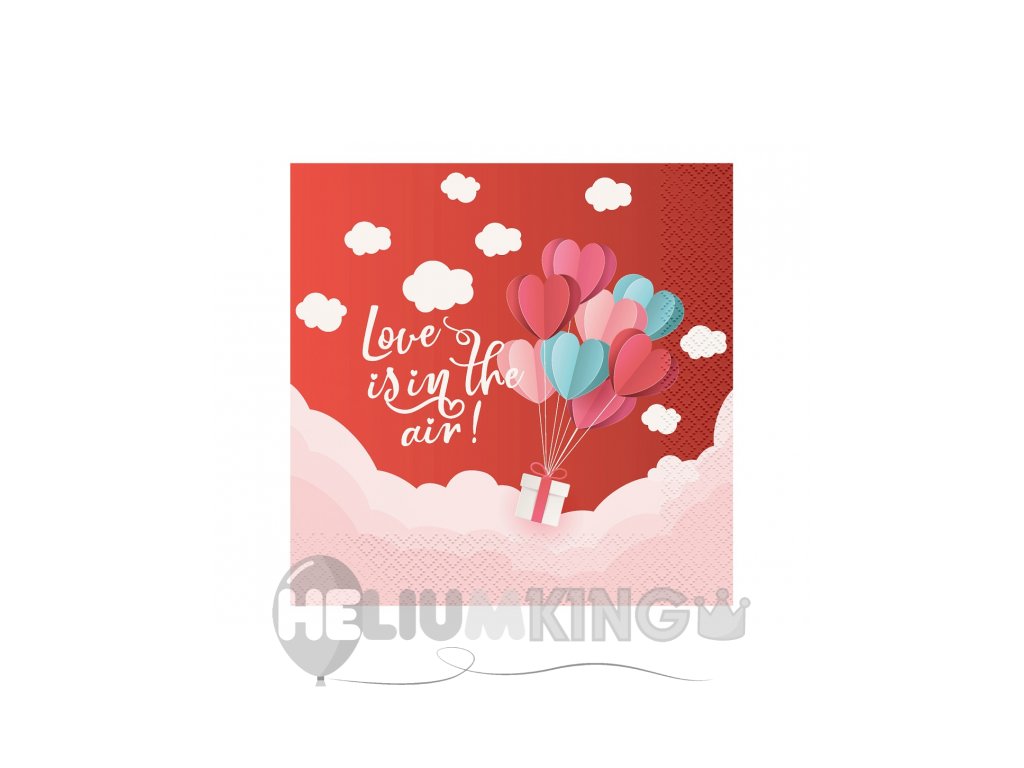 Prtički - Love Is In The Air rdeči 33 x 33 cm 20 kos
