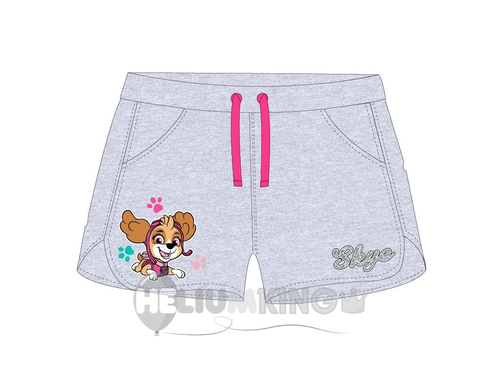 Kratke hlače za deklice - Paw Patrol Skye sive