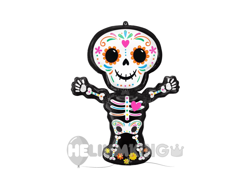 Balon iz folije Halloween - Dia de Los Muertos skeleton 66 x 86 cm