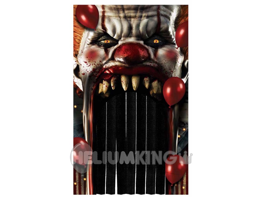 Viseča dekoracija za zavese Halloween - Klovn 145 x 240 cm