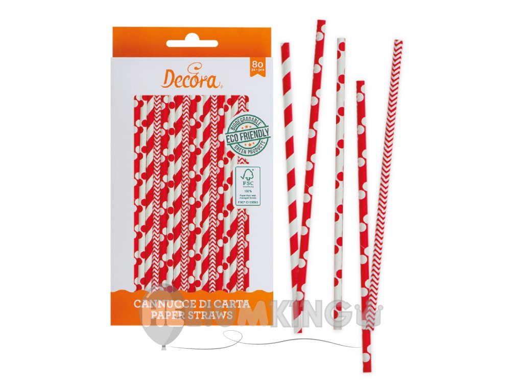 Slamice - rdeče/bele miks 80 kosov