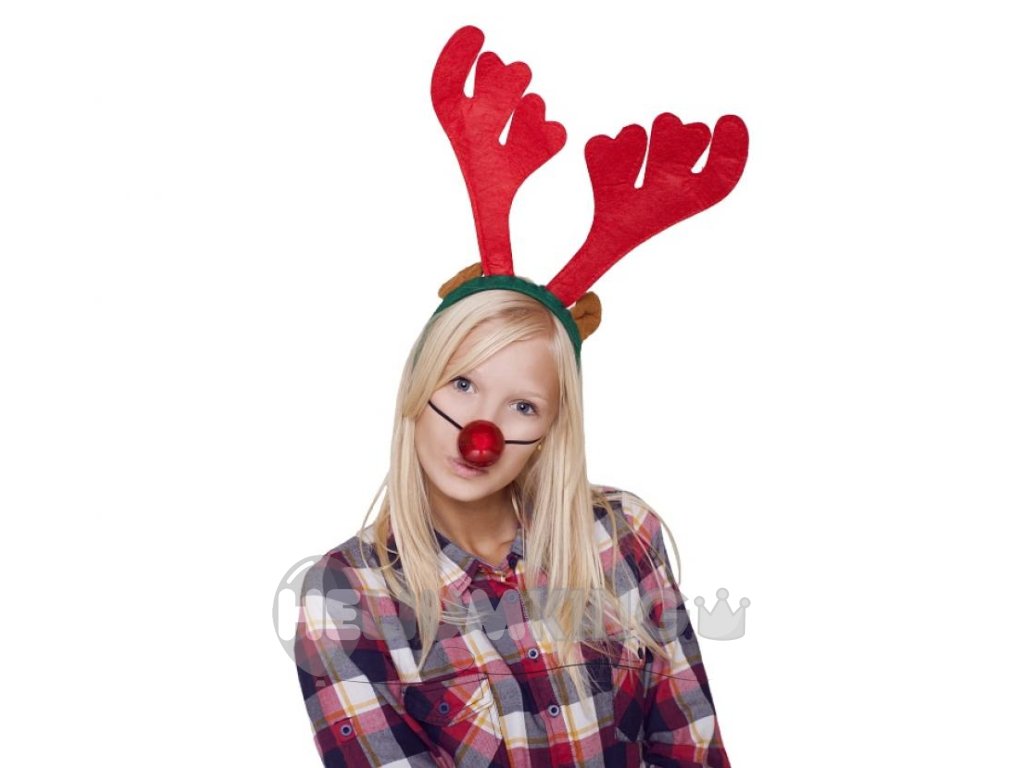 Komplet božičnih dodatkov - Rudolfovi rogi in nos