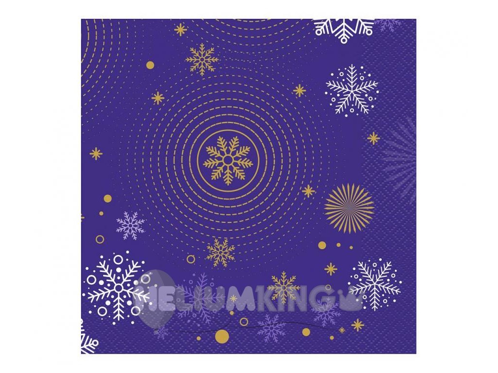 Božični prtički temno modri - Snežinke 33 x 33 cm 20 kosov