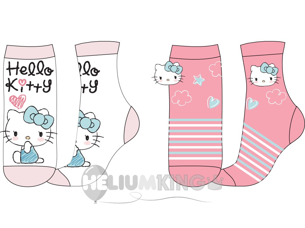 Komplet 2 parov otroških nogavic - Hello Kitty