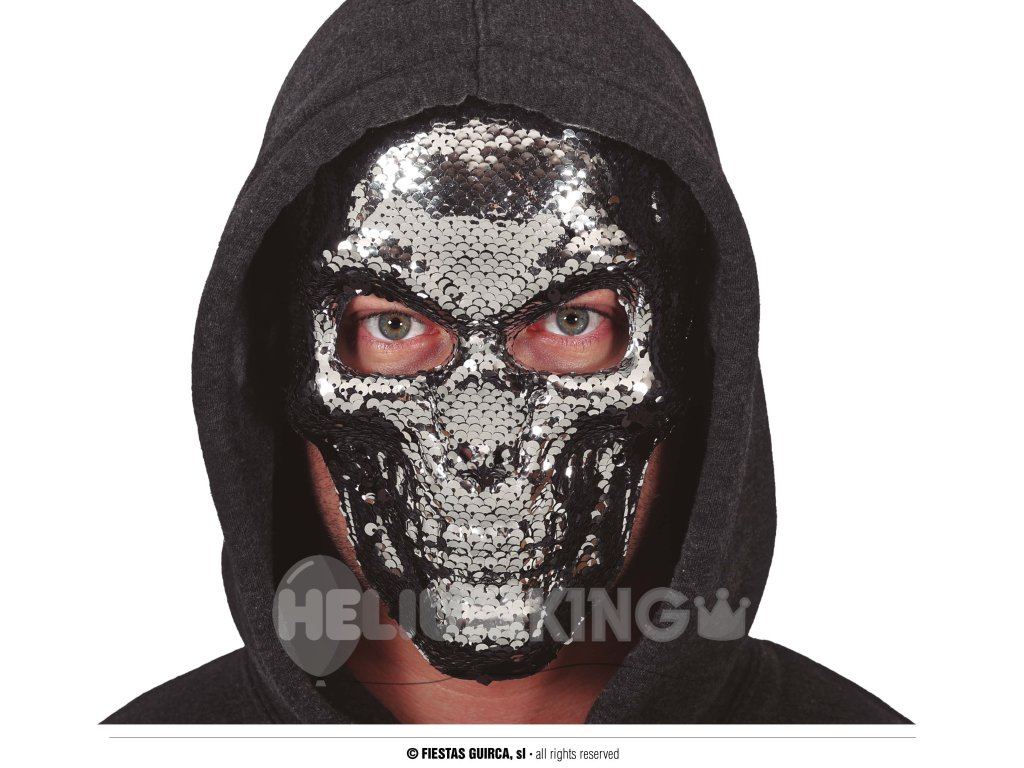 Maska s srebrnimi bleščicami