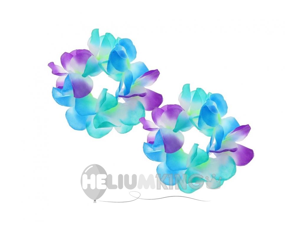 Havajske zapestnice Lei - Modra in vijolična 2 kosa