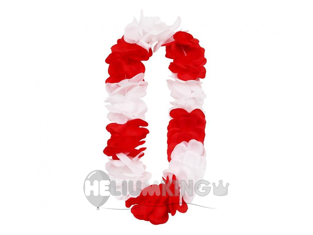 Havajski venček bela-rdeča