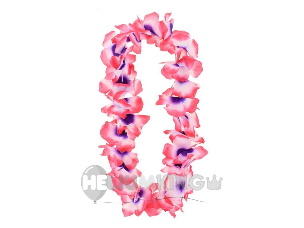 havajski lei, roza-belo-vijolične barve