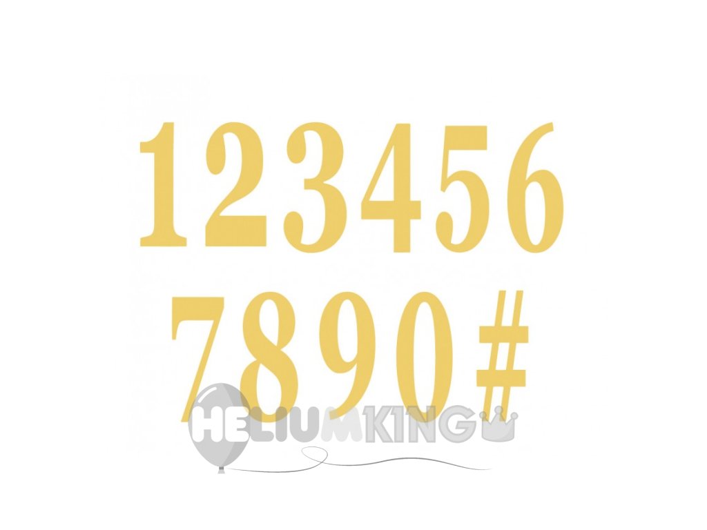 set 12 adhesive gold numbers 14 cm