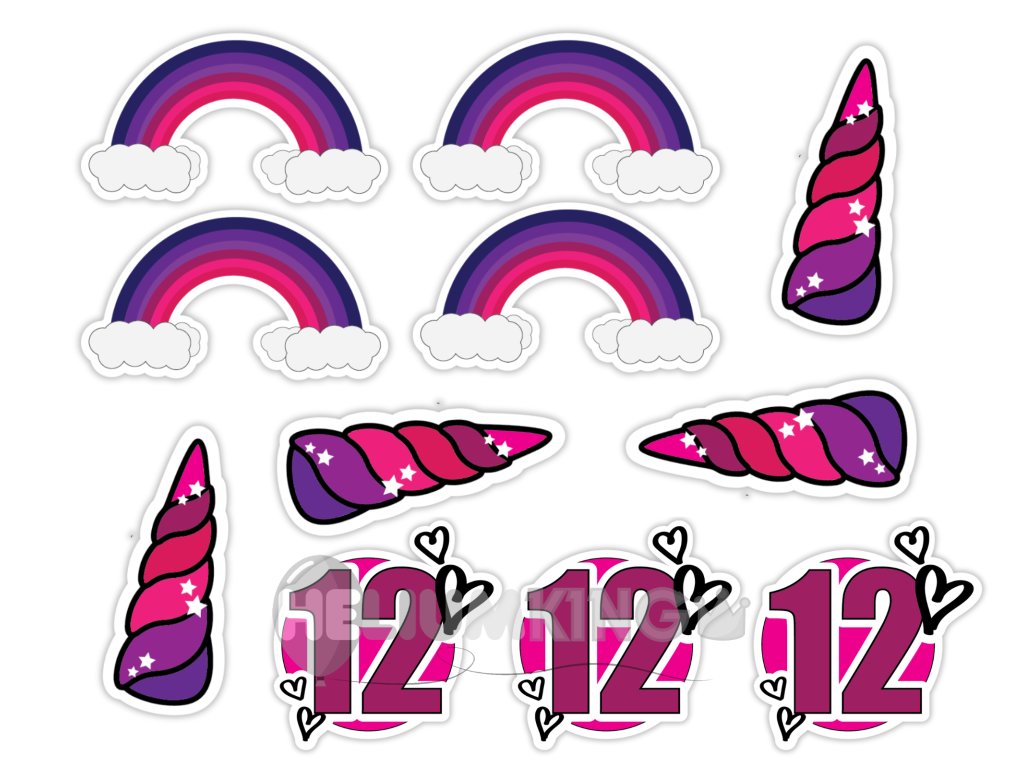 Prilagojeni okraski za kolačke - enorog