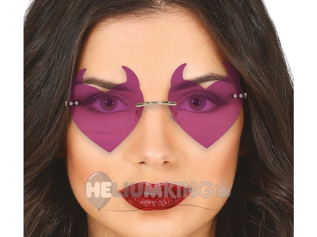 Sončna očala - Vijolična srca z rogovi
