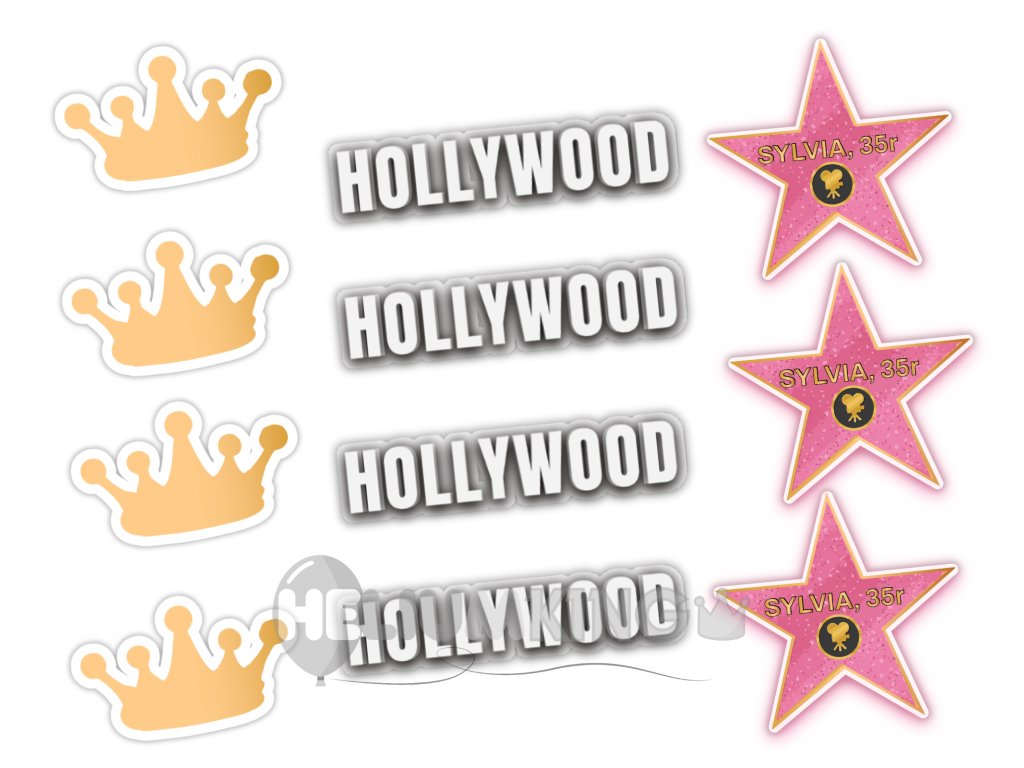 Personalizirane dekoracije na palčki za kolačke - Hollywood