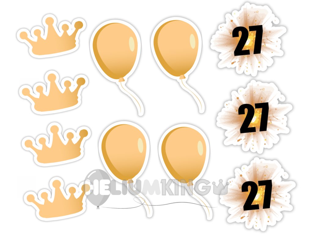 Personalizirane dekoracije na palčki za kolačke - Zlato praznovanje