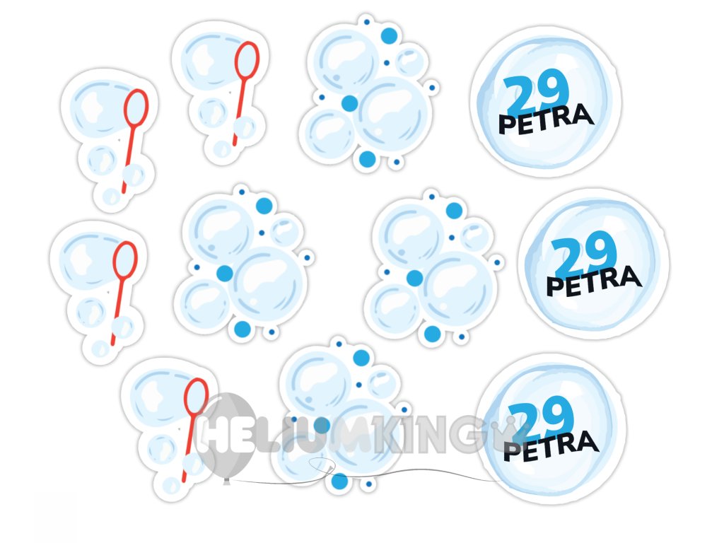 Personalizirane dekoracije na palčki za kolačke - Bubble party