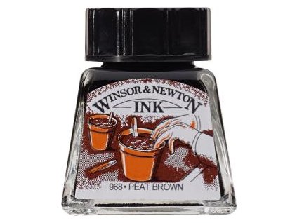 094376899955 W&N DRAWING INKS POT 14ML PEAT BROWN