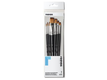 780804866186 RVS SYNTHETIC WATERCOLOUR BRUSH SHORT HANDLE X7 SET [FRONT] 780804866186