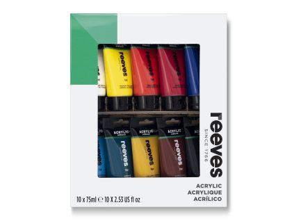 Sada akrylových farieb 10x75ml Reeves