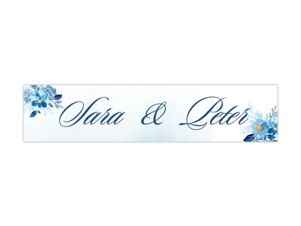 Svadobná ŠPZ - Modré kvetiny 2ks