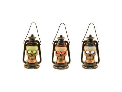 lanterne tete de mort resine avec leds 11 2cm x 6 4cm x 5 9cm