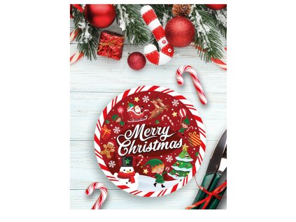 Papirnati krožniki - Merry Christmas 23 cm 6 kos