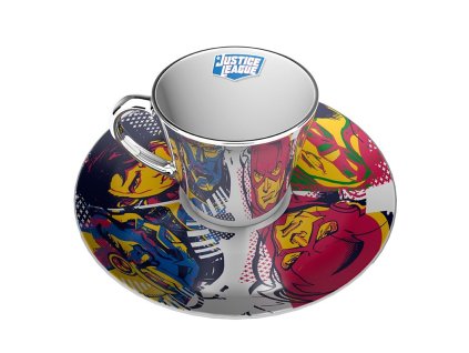 dc comics mirror mug plate set justice league