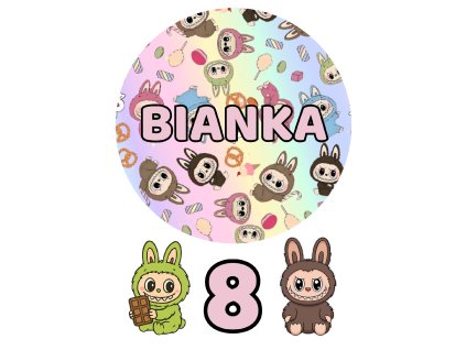 Jedlý personalizovaný obrázok na tortu - Labubu
